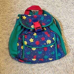 100% Cotton Vintage Gymboree Colorful Kids Backpack Star Sun Moon Green Blue Red